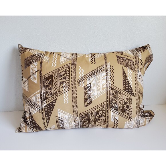 Brown Tapa Pillowcase | Handmade | 100% Cotton - Picture 1 of 3